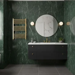 Sèche-Serviettes Eau Chaude|Matisere Sèche-serviette eau chaude doré de 660mm de haut et 680mm de large - 373 Watt - FIO660/680SXBRA
