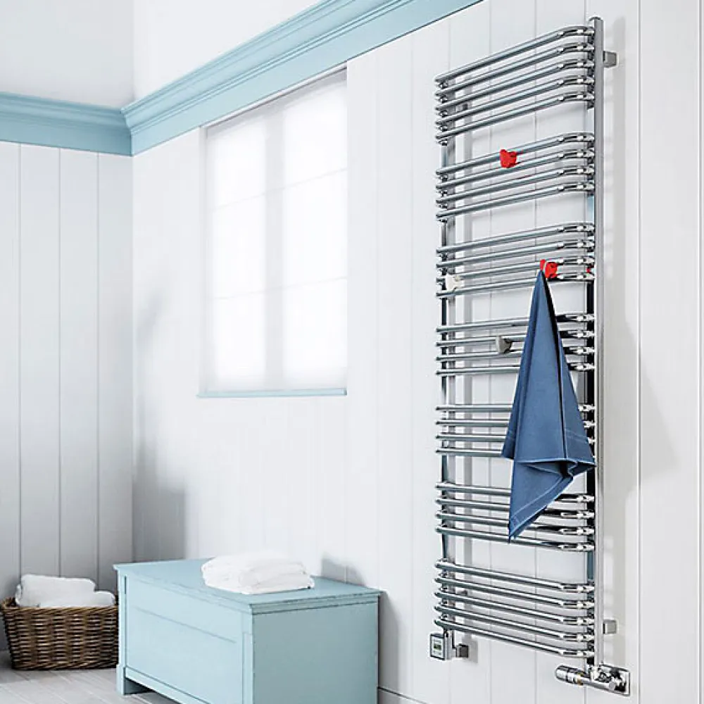 Matisere Sèche-serviette eau chaude chromé de 1140mm de haut et 600mm de large - 498 Watt - ALE1140/600SXCROK
