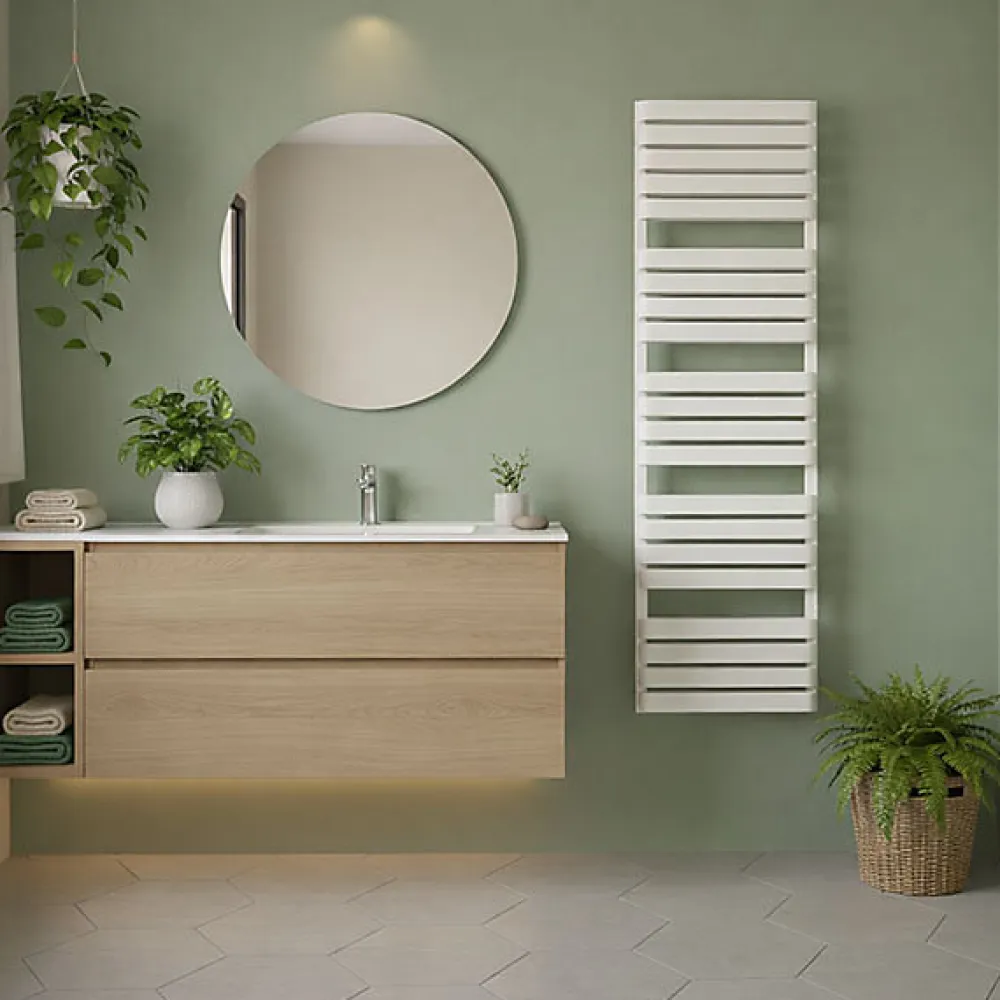 Matisere Sèche-serviette eau chaude blanc de 785mm de haut et 500mm de large - 551 Watt - WAR785/500TBSXB