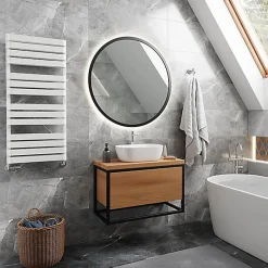 Matisere Sèche-serviette eau chaude blanc de 785mm de haut et 500mm de large - 551 Watt - WAR785/500TBSXB