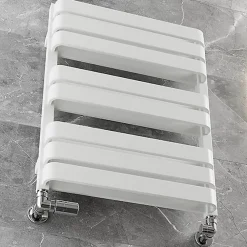 Matisere Sèche-serviette eau chaude blanc de 785mm de haut et 500mm de large - 551 Watt - WAR785/500TBSXB