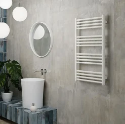 Matisere Sèche-serviette eau chaude blanc de 660mm de haut et 430mm de large - 255 Watt - FIO660/430ZXB