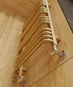 Matisere Sèche-serviette eau chaude doré de 760mm de haut et 300mm de large - 257 Watt - ALE760/300SXBRA