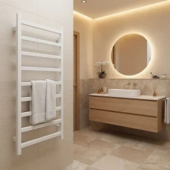Matisere Sèche-serviette eau chaude blanc de 1080mm de haut et 500mm de large - 396 Watt - SIM1080/500ZXB