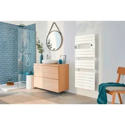Atlantic Sèche-serviette électrique - Adélis - - 750 W - H. 1402 mm - Blanc brillant - Connecté