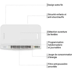 Matisere Sèche-serviette électrique blanc de 820mm de haut et 540mm de large - 600 Watt - TYT820/540E8BBLO