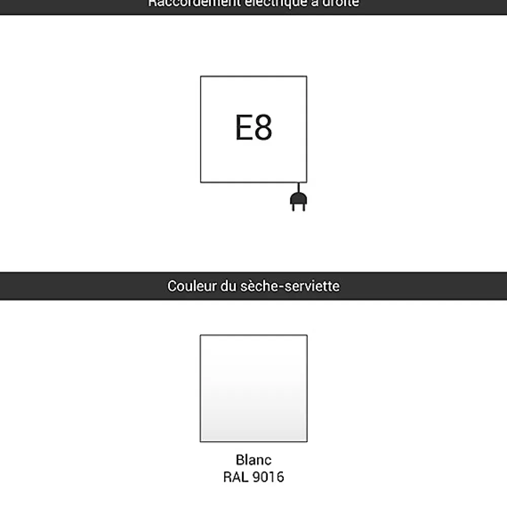 Sèche-Serviettes Électrique|Matisere Sèche-serviette électrique blanc de 1420mm de haut et 440mm de large - 1000 Watt - TYT1420/440SOAE8B