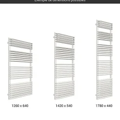 Matisere Sèche-serviette électrique blanc de 1260mm de haut et 540mm de large - 1000 Watt - TYT1260/540SOAE8B