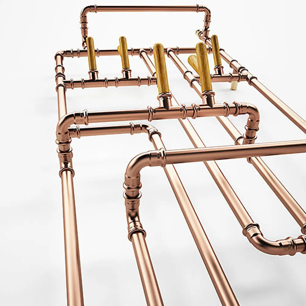 Sèche-Serviettes Électrique|Matisere Sèche-serviette électrique cuivré de 923mm de haut et 431mm de large - 300 Watt - PAJ923/431E8SOA