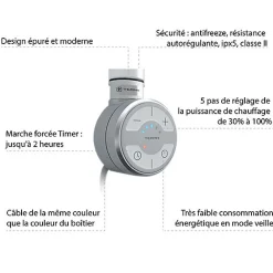 Sèche-Serviettes Électrique|Matisere Sèche-serviette électrique cuivré de 923mm de haut et 431mm de large - 300 Watt - PAJ923/431E8SOA
