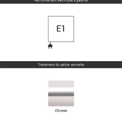 Sèche-Serviettes Électrique|Matisere Sèche-serviette électrique chromé - (HxL) 660x500 mm - 200 Watt - 200 Watt - FIO660-500E1CRO