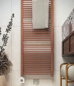 Matisere Sèche-serviette électrique cuivré - (HxL) 710x230 mm - 200 (Watts) - 200 Watt - MIK710-230E8BCO