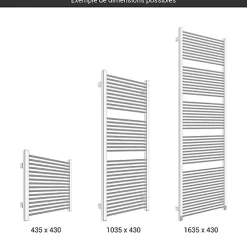 Matisere Sèche-serviette électrique chromé - (HxL) 1035x430mm - 500 (Watts) - 500 Watt - MIK1035-430E8CRO