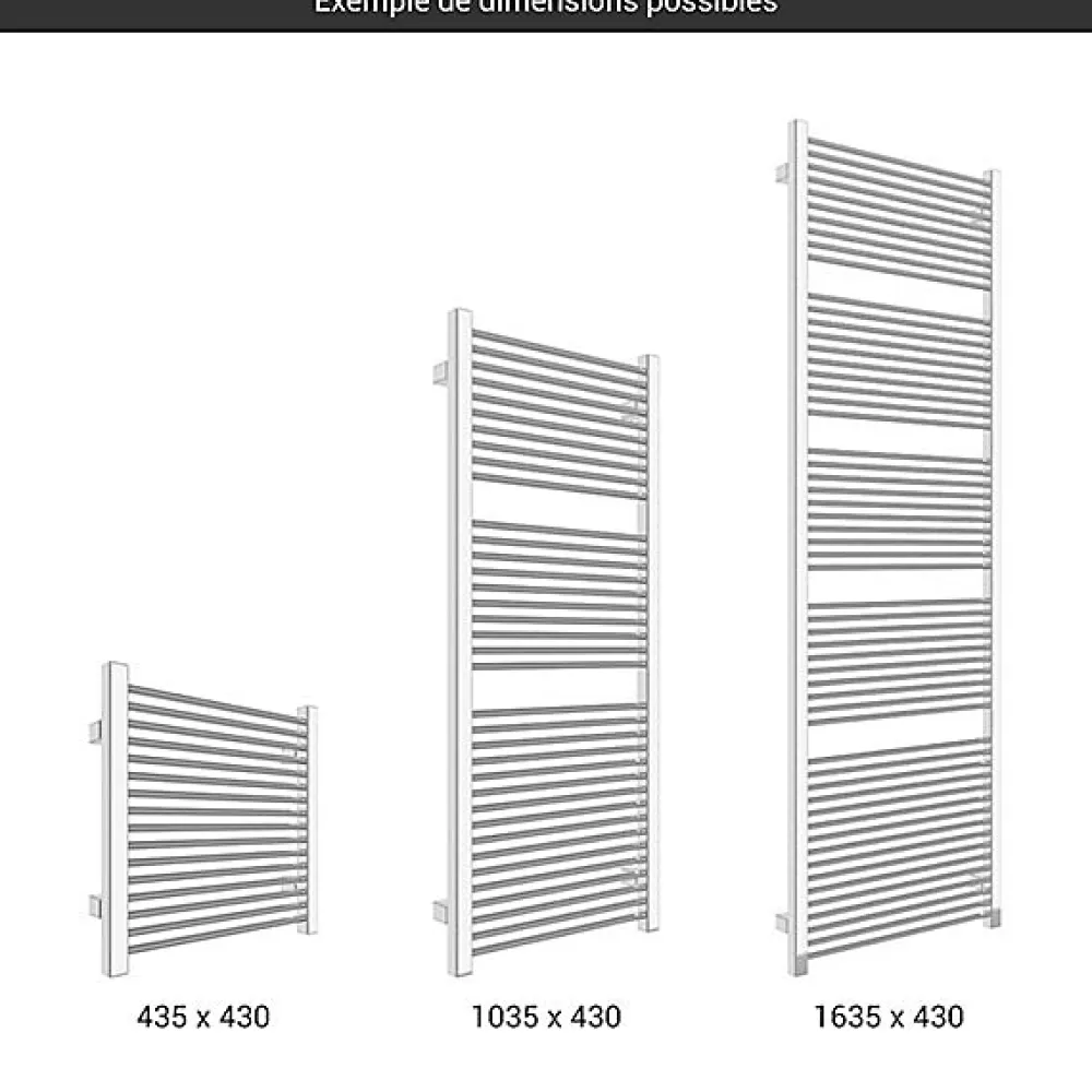Sèche-Serviettes Électrique|Matisere Sèche-serviette électrique chromé - (HxL) 1635x430mm - 800 (Watts) - 800 Watt - MIK1635-430E8CRO