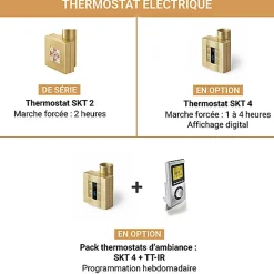 Matisere Sèche-serviette électrique doré - (HxL) 1140x500 mm - 600 Watts - 600 Watt - ALE1140-500E1BRA