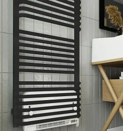 Matisere Sèche-serviette électrique noir de 1580mm de haut et 600mm de large - 1000 Watt - POL1580/600E8NBLO