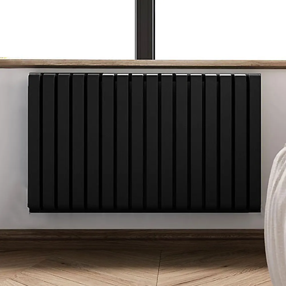 Sèche-Serviettes Électrique|Matisere Sèche-serviette électrique noir thermostat wifi - HxL 630x1565mm - 1500 Watt - WAR630/1565ROE8NW