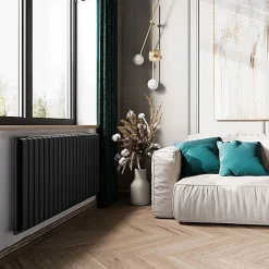Sèche-Serviettes Électrique|Matisere Sèche-serviette électrique noir thermostat wifi - HxL 630x1565mm - 1500 Watt - WAR630/1565ROE8NW