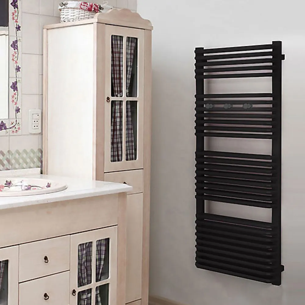Matisere Sèche-serviette électrique noir de 820mm de haut et 640mm de large - 800 Watt - TYT820/640E8NBLO
