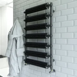 Matisere Sèche-serviette électrique noir de 1770mm de haut et 500mm de large - 1200 Watt - RIB1770/500TE8SOAN