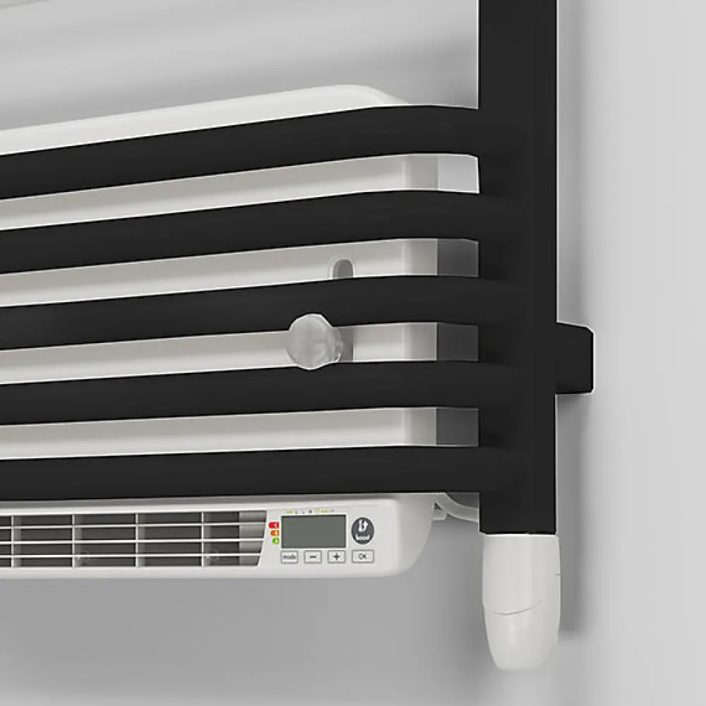Matisere Sèche-serviette électrique noir de 1140mm de haut et 600mm de large - 800 Watt - ALE1140/600E8NBLO