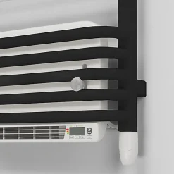 Sèche-Serviettes Soufflant|Matisere Sèche-serviette électrique noir de 1580mm de haut et 600mm de large - 1000 Watt - ALE1580/600E8NBLO