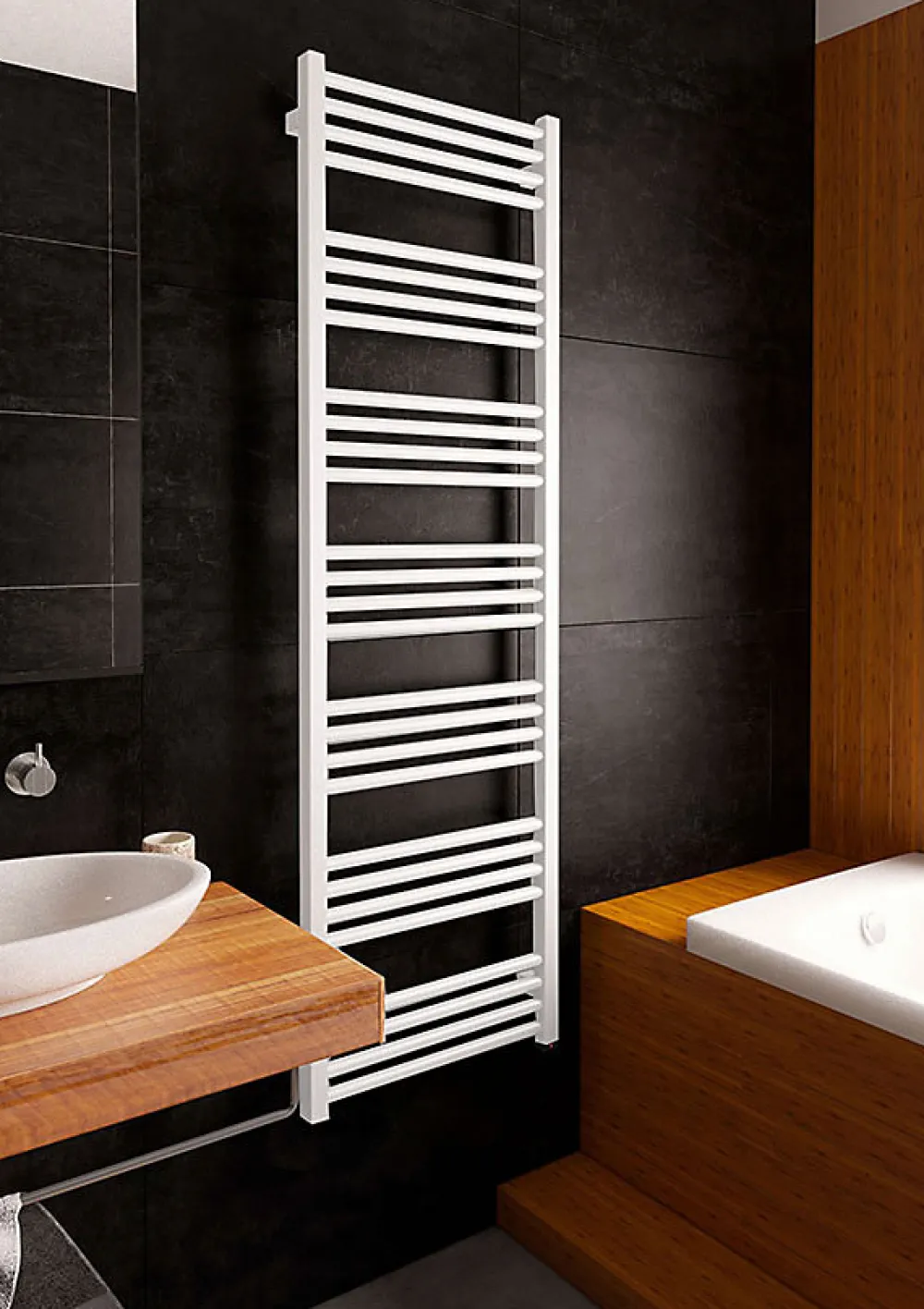 Matisere Sèche-serviette électrique programmable blanc - HxL : 1620x680 mm - 1000 Watt - FIO1620/680E1BP