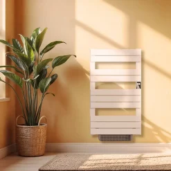 Sèche-Serviettes Soufflant|Bestherm Sèche-serviette électrique sans fluide avec soufflerie 500W+1000W H.108,4xL60cm HANAE blanc