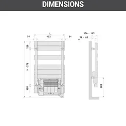 Sèche-Serviettes Soufflant|Matisere Sèche-serviette électrique soufflant blanc - HxL 1402x500mm - 500 Watt - ROE-140-050/IFS/B