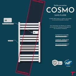 Thomson Sèche-serviette électrique sans fluide connecté WiFi 500W COSMO blanc