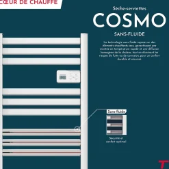 Thomson Sèche-serviette électrique sans fluide connecté WiFi 500W COSMO blanc