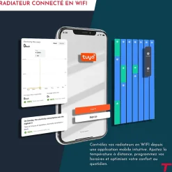 Sèche-Serviettes Mixte|Thomson Sèche-serviette électrique sans fluide connecté WiFi 500W COSMO noir