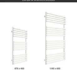 Matisere Sèche-serviette mixte blanc - (HxL) 870x450mm - 400 Watt - 402 Watt - QUA870-450SZ1B