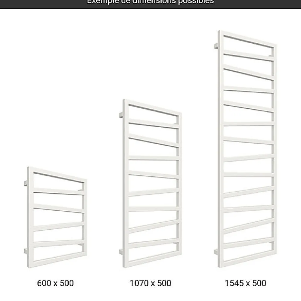 Matisere Sèche-serviette mixte blanc - (HxL) 600x500mm - 300 Watt - 245 Watt - ZIG600-500Z8B