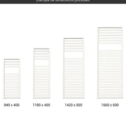 Matisere Sèche-serviette mixte blanc - (HxL) 1660x400mm - 600 Watt - 617 Watt - LUK1660-400Z1B