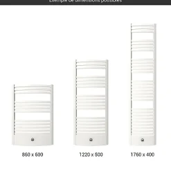 Matisere Sèche-serviette mixte blanc - (HxL) 1760x500mm - 800 Watt - 798 Watt - DEX1760-500PZ8B