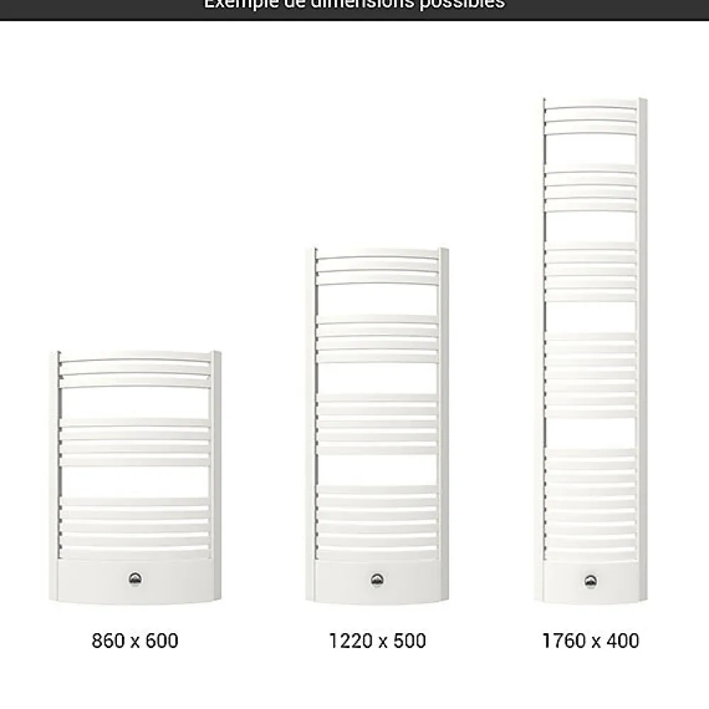 Matisere Sèche-serviette mixte blanc - (HxL) 1760x500mm - 800 Watt - 798 Watt - DEX1760-500PZ8B