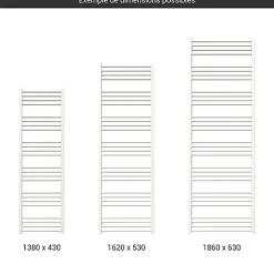 Matisere Sèche-serviette mixte blanc - (HxL) 1620x480mm - 600 Watt - 666 Watt - FIO1620-480Z1B