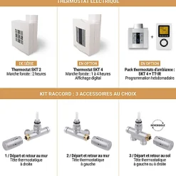 Sèche-Serviettes Mixte|Matisere Sèche-serviette mixte blanc - (HxL) 900x500mm - 400 Watt - 388 Watt - FIO900-500V2B
