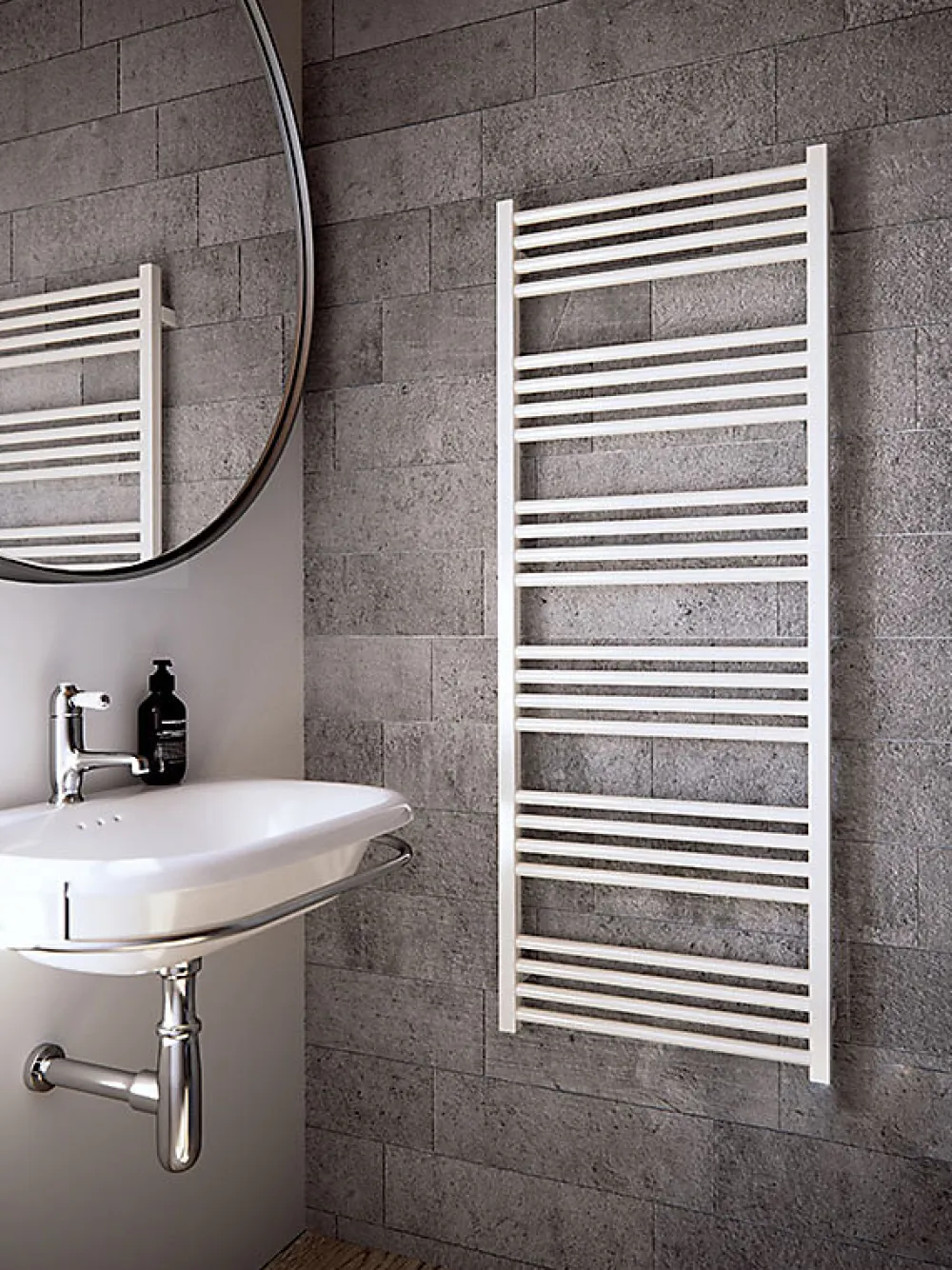 Sèche-Serviettes Mixte|Matisere Sèche-serviette mixte blanc - (HxL) 1380x630mm - 800 Watt - 711 Watt - FIO1380-630Z1B