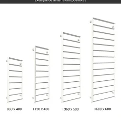 Sèche-Serviettes Mixte|Matisere Sèche-serviette mixte blanc - (HxL) 1120x600mm - 500 Watt - 461 Watt - DIA1120-600Z1B