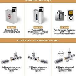 Sèche-Serviettes Mixte|Matisere Sèche-serviette mixte chromé de 600mm de haut / 430mm de large - 156 Watt - MAR600/430V2CRO