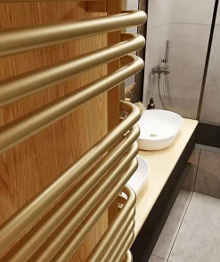 Matisere Sèche-serviette mixte doré de 540mm de haut et 300mm de large - 180 Watt - ALE540/300Z8BRA