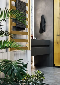 Sèche-Serviettes Mixte|Matisere Sèche-serviette mixte doré de 670mm de haut et 600mm de large - 320 Watt - VIV670/600V2BRA