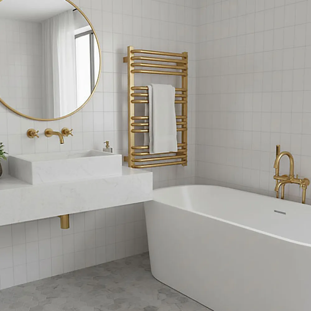 Sèche-Serviettes Mixte|Matisere Sèche-serviette mixte doré de 760mm de haut et 500mm de large - 412 Watt - ALE760/500V2BRA