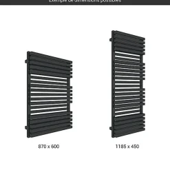 Sèche-Serviettes Mixte|Matisere Sèche-serviette mixte noir - (HxL) 870x450 mm - 600 Watt - 550 Watt - QUA870-450BV2N