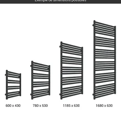 Sèche-Serviettes Mixte|Matisere Sèche-serviette mixte noir - (HxL) 600x530 mm - 300 Watt - 301 Watt - MAR600-530Z1N