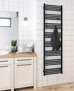 Sèche-Serviettes Mixte|Matisere Sèche-serviette mixte noir - (HxL) 1860x600 mm - 1000 Watt - 922 Watt - FIO1860-600Z1N