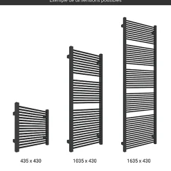 Sèche-Serviettes Mixte|Matisere Sèche-serviette mixte noir - (HxL) 435x430 mm - 200 Watt - 203 Watt - MIK435-430Z8N
