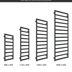 Sèche-Serviettes Mixte|Matisere Sèche-serviette mixte noir - (HxL) 1600x500 mm - 600 Watt - 563 Watt - DIA1600-500V2N